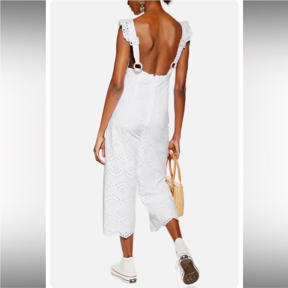 Topshop White Eyelet Jumpsuit - Picture 2 of 16